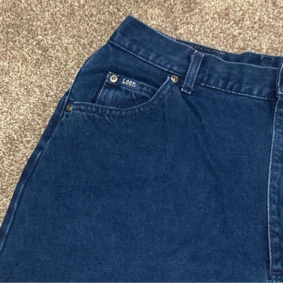 Vintage 80s Lee Dark Wash Tapered Straight Leg High Rise Jeans Women’s Size 32 - Picture 3 of 15